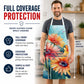 Gerbera Daisies in Watercolor Apron Cooking Kitchen Server Baking Crafts Gardening for Adult Women Men, Unisex, Large, Multicolor