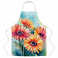 Gerbera Daisies in Watercolor Apron Cooking Kitchen Server Baking Crafts Gardening for Adult Women Men, Unisex, Large, Multicolor