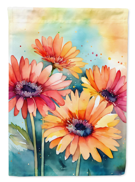 Gerbera Daisies in Watercolor Garden Flag Mailbox Decorative Yard Banner Outside Patio Artwork for Flower Beds, Garden Size, Multicolor