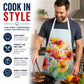Gerbera Daisies in Watercolor Apron Cooking Kitchen Server Baking Crafts Gardening for Adult Women Men, Unisex, Large, Multicolor