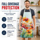 Gerbera Daisies in Watercolor Apron Cooking Kitchen Server Baking Crafts Gardening for Adult Women Men, Unisex, Large, Multicolor
