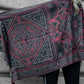 DHARMA V2 • Grey/Red • Festival Shawl/Scarf