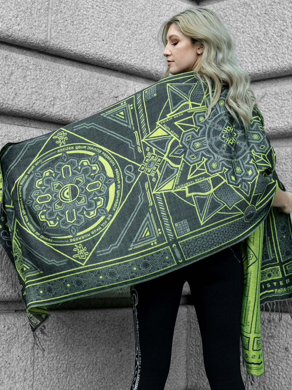 DHARMA V2 • Grey/Neon Yellow Festival Shawl