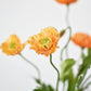 15" Faux Orange Poppy Bush