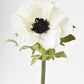 17" Faux Anemone White Stem
