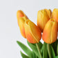 13.5" Faux Real Touch Orange/Yellow Tulip Bundle : 12 Stems