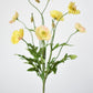 15" Faux Poppy Bush Yellow Bush