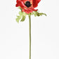17" Faux Red Anemone Stem