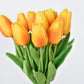 13.5" Faux Real Touch Orange/Yellow Tulip Bundle : 12 Stems