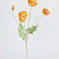 24" Faux Orange Poppy Stem
