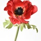 17" Faux Red Anemone Stem