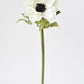 17" Faux Anemone White Stem