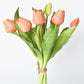 11.75" Faux Real Touch Orange Sorbet Tulip Stem Bundle