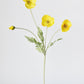24" Faux Yellow Poppy Stem