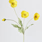 24" Faux Yellow Poppy Stem