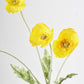 24" Faux Yellow Poppy Stem