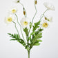 15" Faux Poppy Bush White Bush