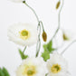 15" Faux Poppy Bush White Bush