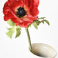 17" Faux Red Anemone Stem