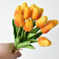 13.5" Faux Real Touch Orange/Yellow Tulip Bundle : 12 Stems