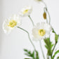 15" Faux Poppy Bush White Bush