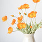 24" Faux Orange Poppy Stem