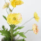 15" Faux Poppy Bush Yellow Bush