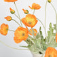 24" Faux Orange Poppy Stem