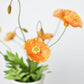15" Faux Orange Poppy Bush