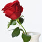 22" Faux Red Velvet Rose Stem