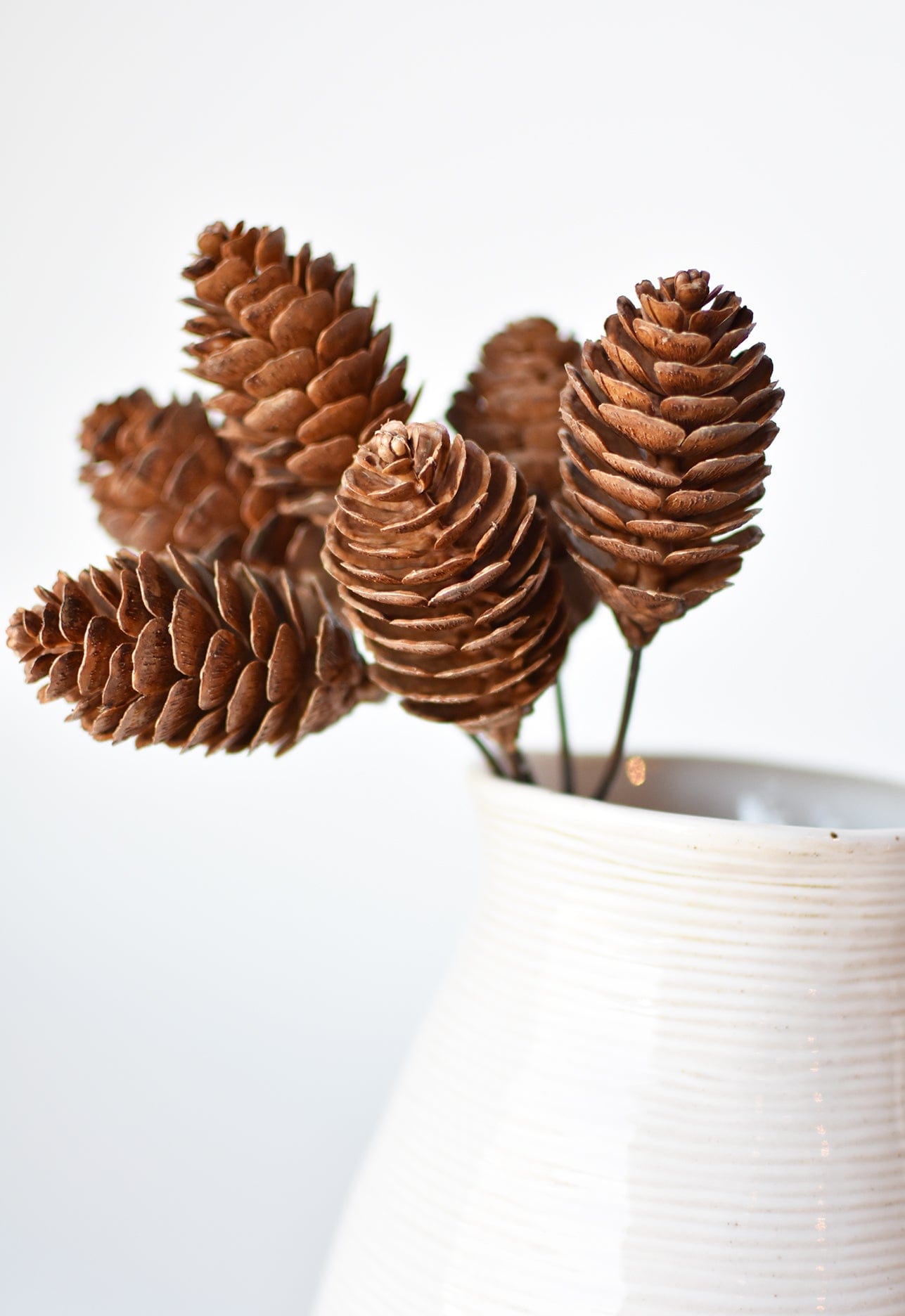 10" Faux Pine Cone Stem Bundle