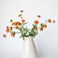 22" Faux Mini Orange Ranunculus Stem