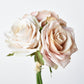 7.5" Faux Pink/Cream Rose Bundle (3 Stems)