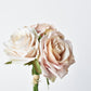 7.5" Faux Pink/Cream Rose Bundle (3 Stems)