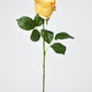 22" Faux Large Rose Bud Stem Yellow