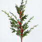 24" Faux Cedar Spray w/ Red Berry Stem