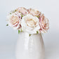 7.5" Faux Pink/Cream Rose Bundle (3 Stems)
