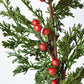 24" Faux Cedar Spray w/ Red Berry Stem
