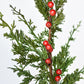 24" Faux Cedar Spray w/ Red Berry Stem