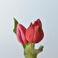 8" Faux Real Touch Fuchsia Tulips in Bulb w/pick