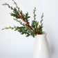 24" Faux Cedar Spray w/ Red Berry Stem