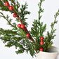 24" Faux Cedar Spray w/ Red Berry Stem