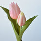 8" Faux Real Touch Soft Pink Tulips in Bulb w/pick