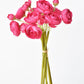 10.5" Faux Dark Pink Ranunculus Stem Bundle