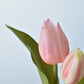8" Faux Real Touch Soft Pink Tulips in Bulb w/pick