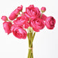 10.5" Faux Dark Pink Ranunculus Stem Bundle