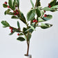 37" Faux Variegated Holly Branch