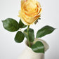 22" Faux Large Rose Bud Stem Yellow