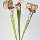 28" Faux Green/Burgundy Pitcher Plant Stem
