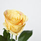 22" Faux Large Rose Bud Stem Yellow